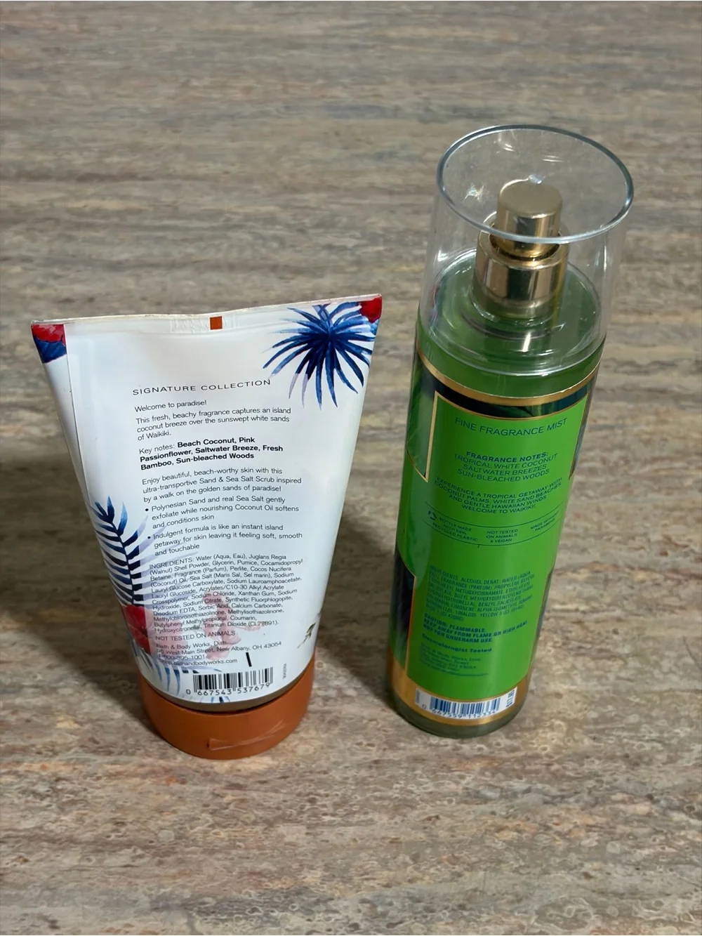 Bath & Body Works Waikiki Beach Coconut Body Mist & Scrub - Green